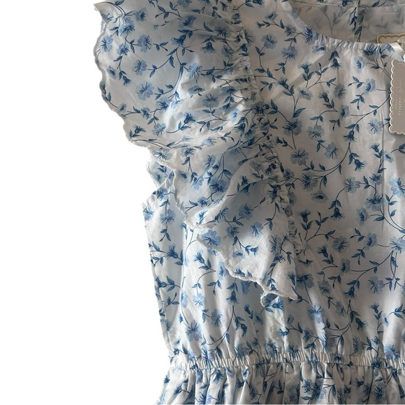 Simply Southern - NWT Blue & White Floral Mini Dress Size Medium - Picture 4 of 12
